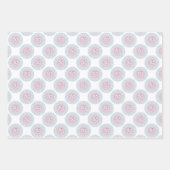 キュートパステルキャンディかわいいバニー水玉模様マンダラ ラッピングペーパーシート (正面3)