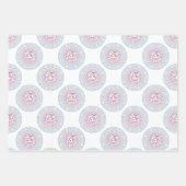 キュートパステルキャンディかわいいバニー水玉模様マンダラ ラッピングペーパーシート (正面)