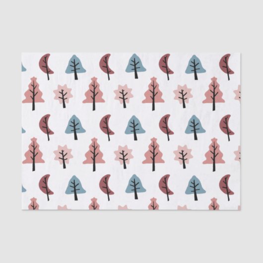 キュートパステルクッキークリスマスツリーパターンホリデー 薄葉紙 (正面)