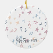 キュートパステルクリスマスエンジェルカスタムー年 セラミックオーナメント (裏面)