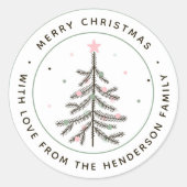 キュートパステルクリスマスツリーホリデイ ラウンドシール (正面)