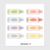 キュートパステルクレヨンwith名前をカスタムする シール (シート)