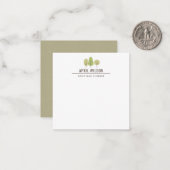 キュートパステルグリーンツリートリオ造園サービス ノートカード (正面/裏面インサイチュ)