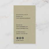 キュートパステルグリーンツリートリオ造園サービス 名刺 (裏面)