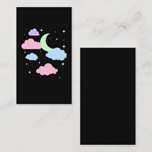 キュートパステルゴシックムーンクラウドかわいい 名刺 (正面/裏面)