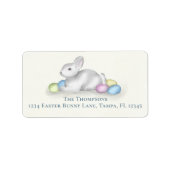 キュートパステルシンプルイースターバニー差出人住所 ラベル (正面)