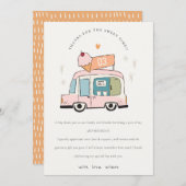 キュートパステルスイートタイムアイスクリームトラック誕生日 サンキューカード (正面/裏面)