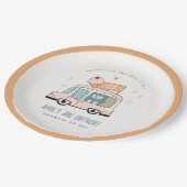 キュートパステルスイートタイムアイスクリームトラック誕生日Na ペーパープレート (アングル)