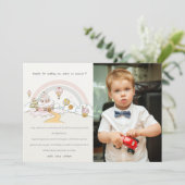 キュートパステルスイートタイムキャンディランドフォト誕生日 サンキューカード (スタンド正面)