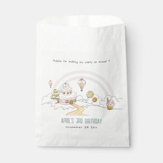 キュートパステルスイートタイムキャンディランド子供の誕生日 フェイバーバッグ (正面)