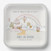 キュートパステルスイートタイムキャンディランド子供の誕生日 ペーパープレート (正面)