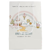 キュートパステルスイートタイムキャンディランド子供の誕生日 ミディアムペーパーバッグ (裏面)