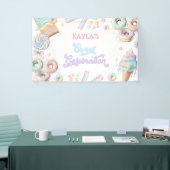 キュートパステルスウィートキャンディランド棒つきキャンデーガール誕生日 横断幕 (トレードショー)