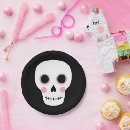 キュートパステルスカルハロウィーン誕生日紙プレート ペーパープレート