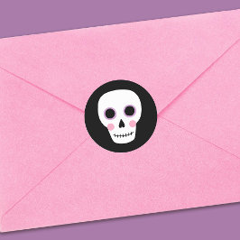 キュートパステルスカルハロウィーン誕生日 ラウンドシール