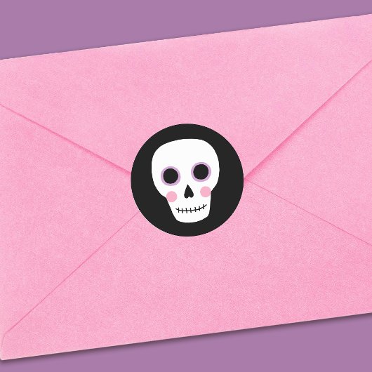 キュートパステルスカルハロウィーン誕生日 ラウンドシール