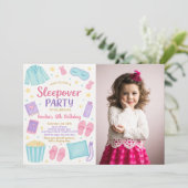 キュートパステルスリーポバー誕生日招待状 招待状 (スタンド正面)