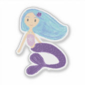 キュートパステルティール(緑がかった色)&プラムマーメイドプリンセス シール (正面)