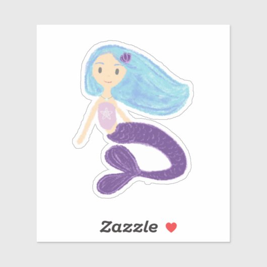 キュートパステルティール(緑がかった色)&プラムマーメイドプリンセス シール (シート)