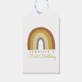 キュートパステルテラコタレインボー誕生日 ギフトタグ