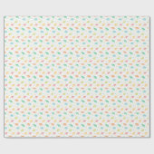 キュートパステルディノ誕生日ギフトラップ ラッピングペーパー (フラット)