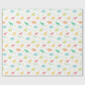 キュートパステルディノ誕生日 ラッピングペーパー (フラット)