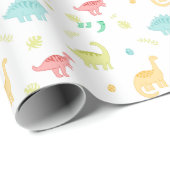 キュートパステルディノ誕生日 ラッピングペーパー (ロールコーナー)