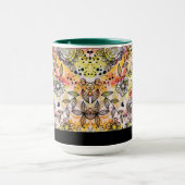 キュートパステルトーンフローラデザインドードルスタイル マグカップ (中央)