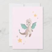 キュートパステルドラゴンズ子供の誕生日パーティー 招待状 (裏面)