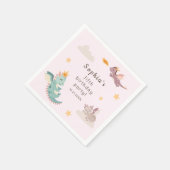 キュートパステルドラゴン子供の誕生日パーティー スタンダードカクテルナプキン (角)