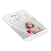 キュートパステルハッピーイースタータイポグラフィフォトシンプル マグネット (右側)