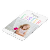 キュートパステルハッピーイースタータイポグラフィフォトシンプル マグネット (左側)