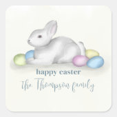 キュートパステルハッピーイースターバニーシンプルクラシック スクエアシール (正面)