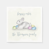 キュートパステルハッピーイースターバニーシンプルクラシック スタンダードカクテルナプキン (正面)