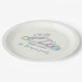 キュートパステルハッピーイースターバニーシンプルクラシック ペーパープレート (アングル)