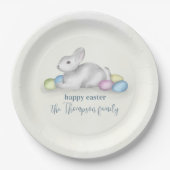 キュートパステルハッピーイースターバニーシンプルクラシック ペーパープレート (正面)