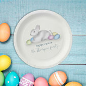 キュートパステルハッピーイースターバニーシンプルクラシック ペーパープレート