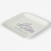 キュートパステルハッピーイースターバニーシンプルクラシック ペーパープレート (傾斜あり)