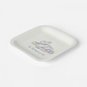 キュートパステルハッピーイースターバニーシンプルクラシック ペーパープレート (傾斜あり)