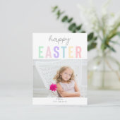 キュートパステルハッピーイースターフォトコラージュ春 シーズンポストカード (スタンド正面)