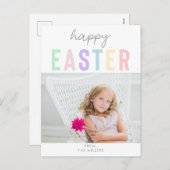 キュートパステルハッピーイースターフォトコラージュ春 シーズンポストカード (正面/裏面)