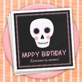 キュートパステルハロウィーンハッピーバースデーネームナプキンス スタンダードカクテルナプキン