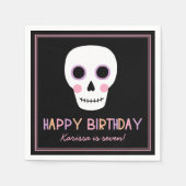キュートパステルハロウィーンハッピーバースデーネームナプキンス スタンダードカクテルナプキン (正面)
