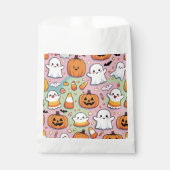 キュートパステルハロウィーン幽霊&パンプキンパターン フェイバーバッグ (正面)