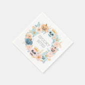 キュートパステルハロウィーン秋不気味フローラモダン スタンダードカクテルナプキン (角)