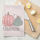 キュートパステルハローパンプキン キッチンタオル (四つ折り)
