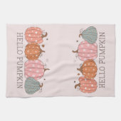 キュートパステルハローパンプキン キッチンタオル (横)