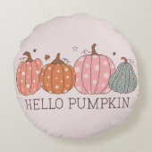 キュートパステルハローパンプキン ラウンドクッション (裏面)