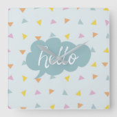 キュートパステルハロー スクエア壁時計 (正面)