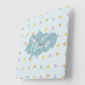 キュートパステルハロー スクエア壁時計 (傾斜)